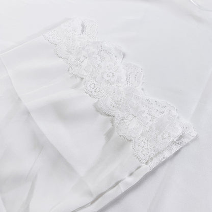 Sleep Satin Lace-Trim Slip