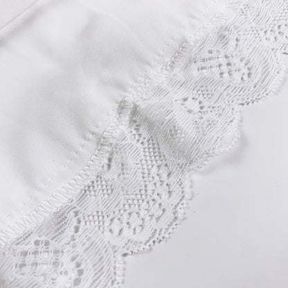 Sleep Satin Lace-Trim Slip