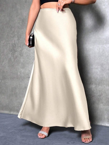 High Waist Satin Maxi Skirt