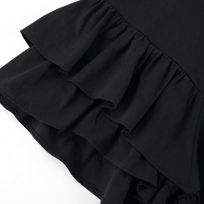 High Waist Layered Ruffle Mini Skirt