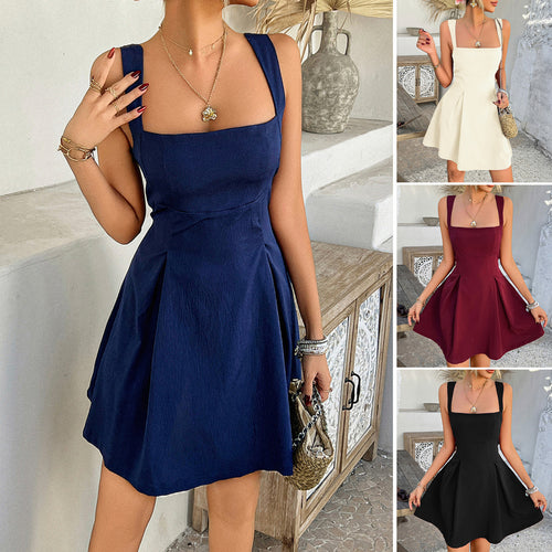 Square Neck Sleeveless Mini Dress