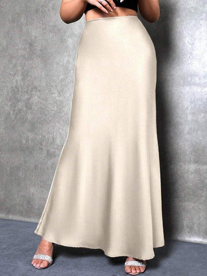 High Waist Satin Maxi Skirt